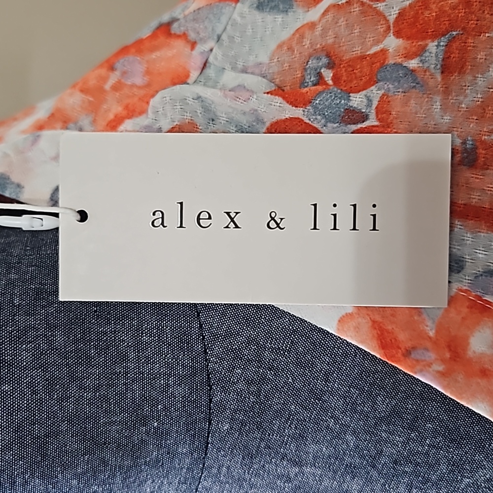Alex & Lili Floral Sleeveless Top Size Large - Picture 7 of 10